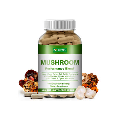 Produttore di integratori di funghi Performance Blend Capsule per sostenere una migliore memoria di concentrazione