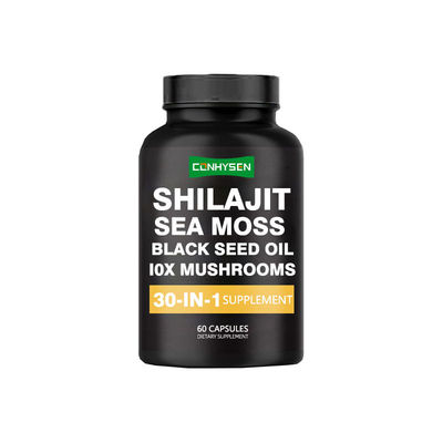 Supplemento Shilajit Capsule per la forza naturale Capsule di muschio di mare