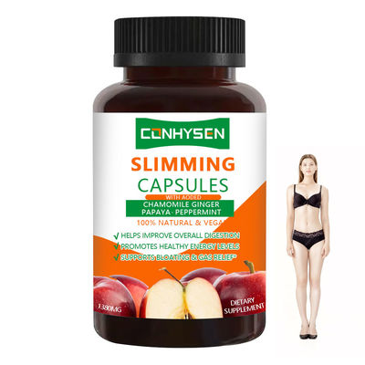 Capsule dimagranti personalizzate 100% vegane con menta piperita, favoriscono il sollievo da gonfiore e gas