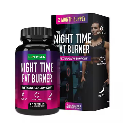 Etichetta personalizzata Bruciatore di grasso notturno Supporto al metabolismo Brucia calorie Dormi profondamente Svegliato rinfrescato
