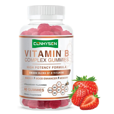 Integratori di vitamine a marchio privato, vegani, senza zucchero, caramelle gommose al complesso di vitamina B
