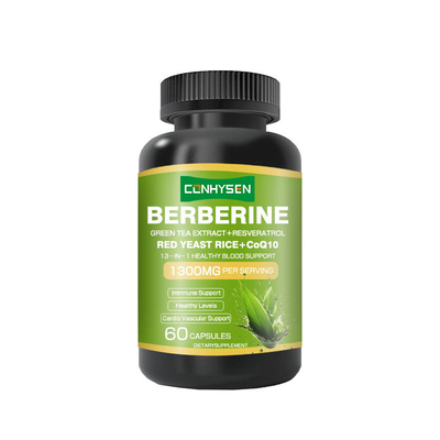 OEM/ODM Capsule di Berberina da 1300mg 13-in-1 per il Supporto di un Sangue Sano Integratore di Estratto di Tè Verde